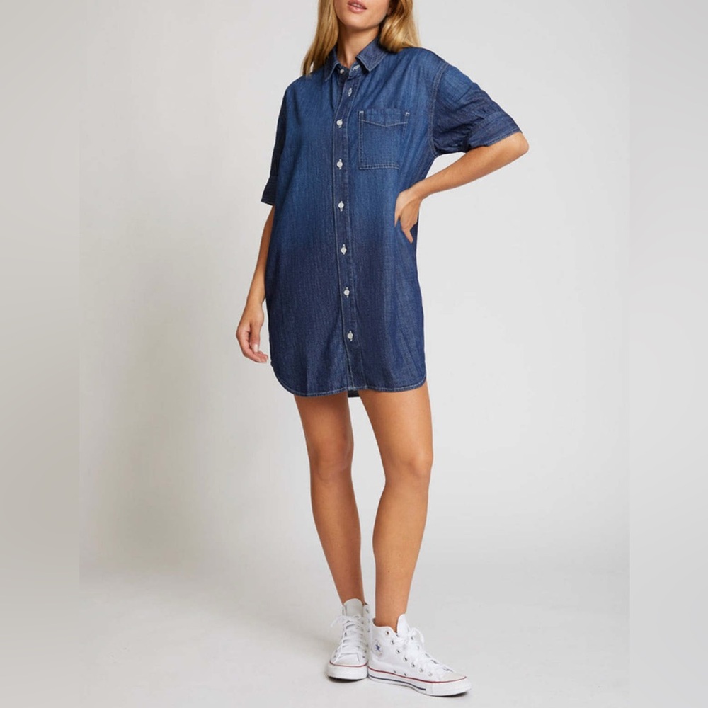 AMO MILITARY DENIM SHIRT DRESS, size small